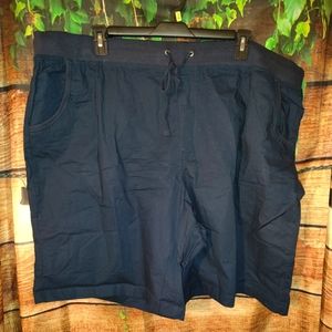 Navy blue tie waist shorts